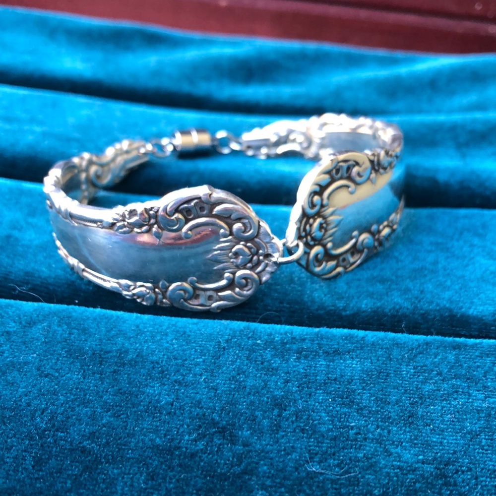 Antique Handmade Silver Plated Spoon Bracelet